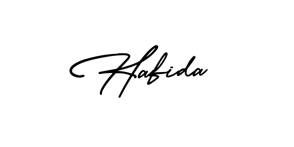 How to make Hafida name signature. Use AmerikaSignatureDemo-Regular style for creating short signs online. This is the latest handwritten sign. Hafida signature style 3 images and pictures png