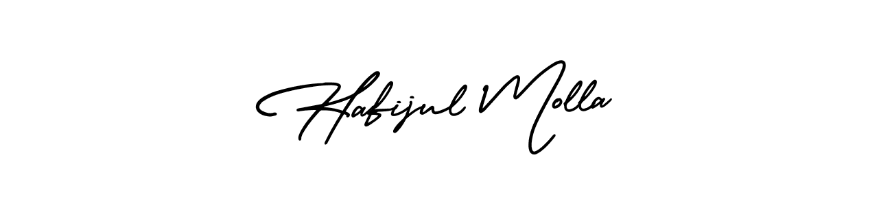 You should practise on your own different ways (AmerikaSignatureDemo-Regular) to write your name (Hafijul Molla) in signature. don't let someone else do it for you. Hafijul Molla signature style 3 images and pictures png