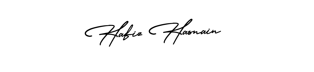 Use a signature maker to create a handwritten signature online. With this signature software, you can design (AmerikaSignatureDemo-Regular) your own signature for name Hafiz Hasnain. Hafiz Hasnain signature style 3 images and pictures png