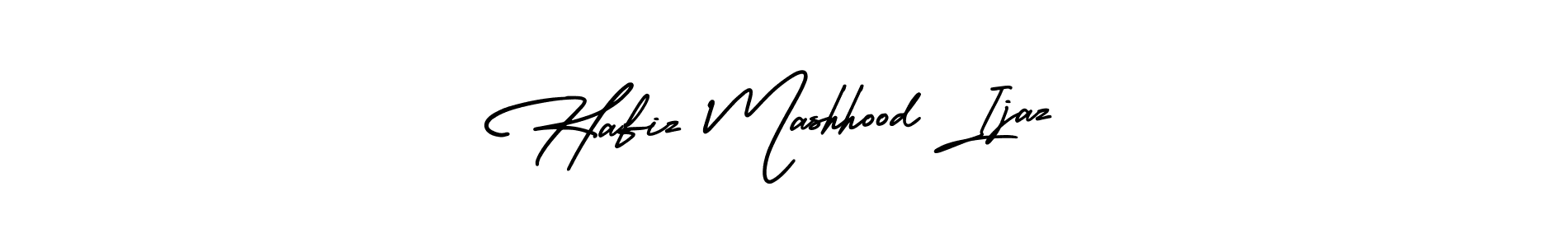 This is the best signature style for the Hafiz Mashhood Ijaz name. Also you like these signature font (AmerikaSignatureDemo-Regular). Mix name signature. Hafiz Mashhood Ijaz signature style 3 images and pictures png
