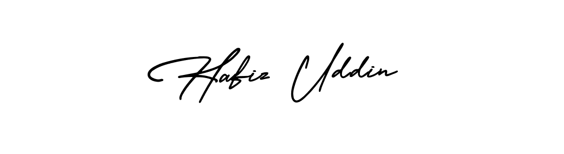 How to make Hafiz Uddin name signature. Use AmerikaSignatureDemo-Regular style for creating short signs online. This is the latest handwritten sign. Hafiz Uddin signature style 3 images and pictures png