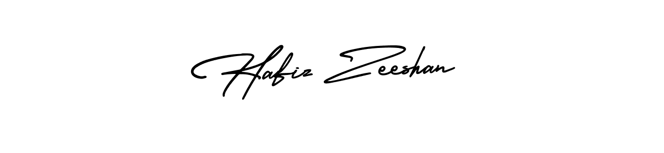 How to make Hafiz Zeeshan name signature. Use AmerikaSignatureDemo-Regular style for creating short signs online. This is the latest handwritten sign. Hafiz Zeeshan signature style 3 images and pictures png