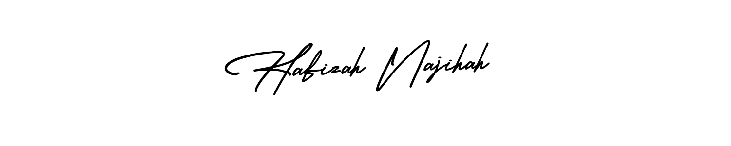Make a short Hafizah Najihah signature style. Manage your documents anywhere anytime using AmerikaSignatureDemo-Regular. Create and add eSignatures, submit forms, share and send files easily. Hafizah Najihah signature style 3 images and pictures png