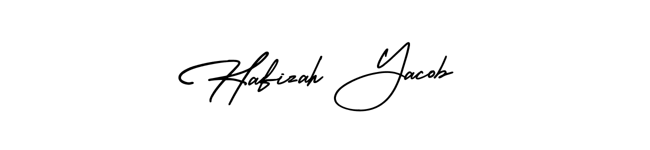How to make Hafizah Yacob name signature. Use AmerikaSignatureDemo-Regular style for creating short signs online. This is the latest handwritten sign. Hafizah Yacob signature style 3 images and pictures png