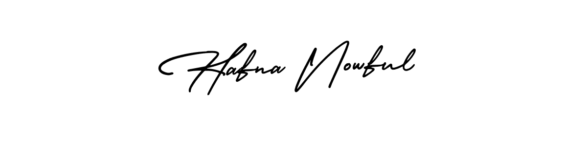 Similarly AmerikaSignatureDemo-Regular is the best handwritten signature design. Signature creator online .You can use it as an online autograph creator for name Hafna Nowful. Hafna Nowful signature style 3 images and pictures png