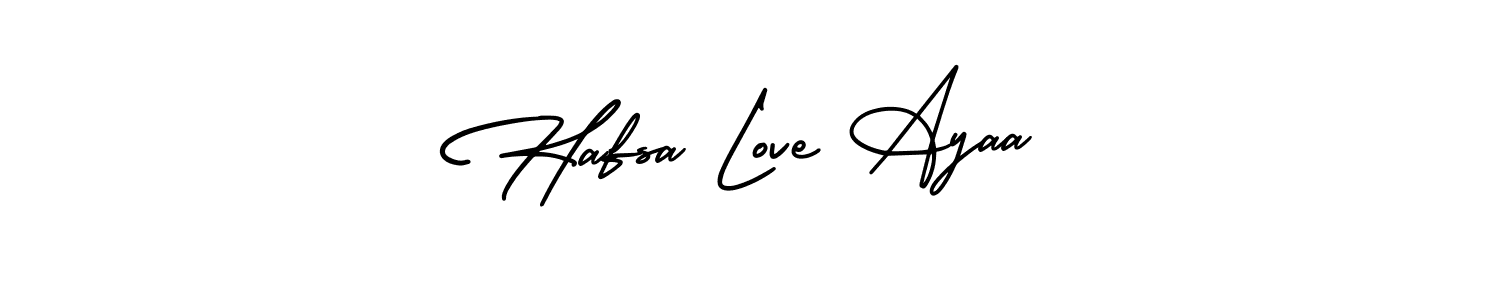 Similarly AmerikaSignatureDemo-Regular is the best handwritten signature design. Signature creator online .You can use it as an online autograph creator for name Hafsa Love Ayaa. Hafsa Love Ayaa signature style 3 images and pictures png