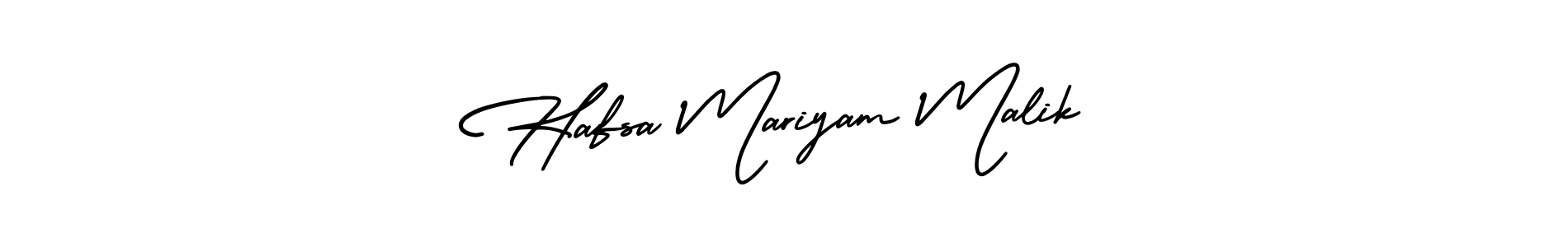 The best way (AmerikaSignatureDemo-Regular) to make a short signature is to pick only two or three words in your name. The name Hafsa Mariyam Malik include a total of six letters. For converting this name. Hafsa Mariyam Malik signature style 3 images and pictures png