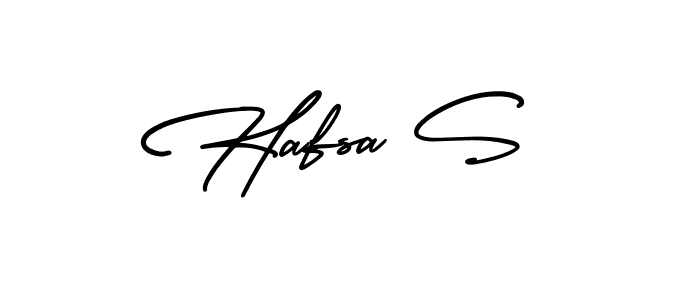 This is the best signature style for the Hafsa S name. Also you like these signature font (AmerikaSignatureDemo-Regular). Mix name signature. Hafsa S signature style 3 images and pictures png