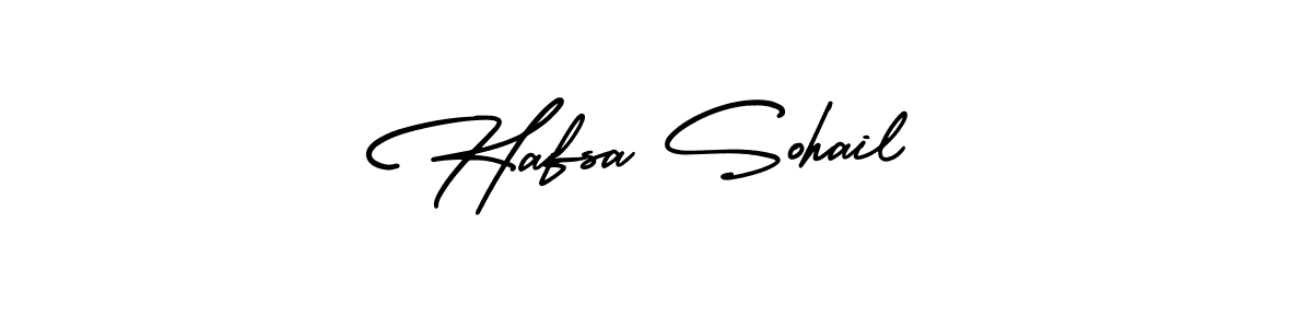 How to make Hafsa Sohail name signature. Use AmerikaSignatureDemo-Regular style for creating short signs online. This is the latest handwritten sign. Hafsa Sohail signature style 3 images and pictures png
