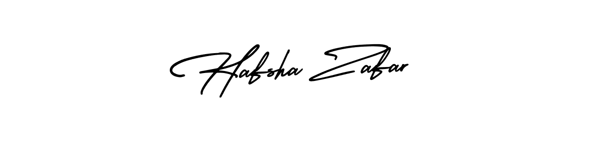 You should practise on your own different ways (AmerikaSignatureDemo-Regular) to write your name (Hafsha Zafar) in signature. don't let someone else do it for you. Hafsha Zafar signature style 3 images and pictures png