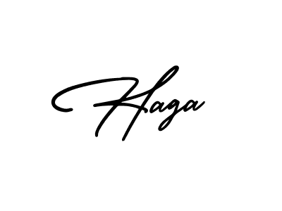 How to make Haga signature? AmerikaSignatureDemo-Regular is a professional autograph style. Create handwritten signature for Haga name. Haga signature style 3 images and pictures png