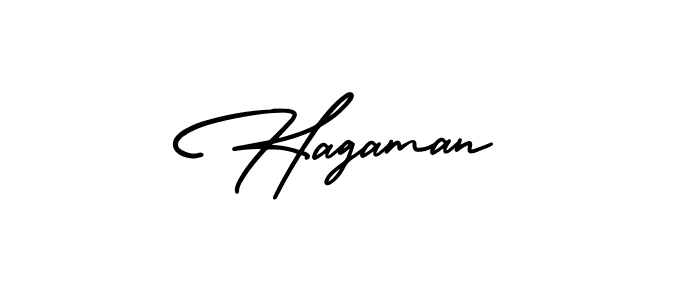 You should practise on your own different ways (AmerikaSignatureDemo-Regular) to write your name (Hagaman) in signature. don't let someone else do it for you. Hagaman signature style 3 images and pictures png