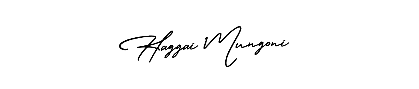 How to make Haggai Mungoni signature? AmerikaSignatureDemo-Regular is a professional autograph style. Create handwritten signature for Haggai Mungoni name. Haggai Mungoni signature style 3 images and pictures png