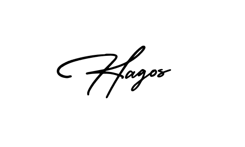 How to make Hagos name signature. Use AmerikaSignatureDemo-Regular style for creating short signs online. This is the latest handwritten sign. Hagos signature style 3 images and pictures png