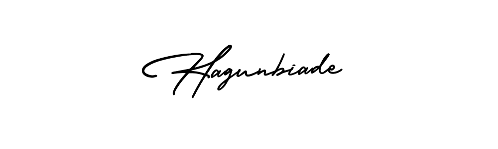 You can use this online signature creator to create a handwritten signature for the name Hagunbiade. This is the best online autograph maker. Hagunbiade signature style 3 images and pictures png