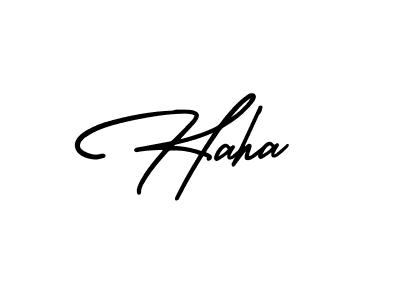 Make a beautiful signature design for name Haha. With this signature (AmerikaSignatureDemo-Regular) style, you can create a handwritten signature for free. Haha signature style 3 images and pictures png