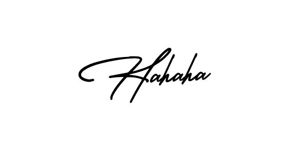 Design your own signature with our free online signature maker. With this signature software, you can create a handwritten (AmerikaSignatureDemo-Regular) signature for name Hahaha. Hahaha signature style 3 images and pictures png