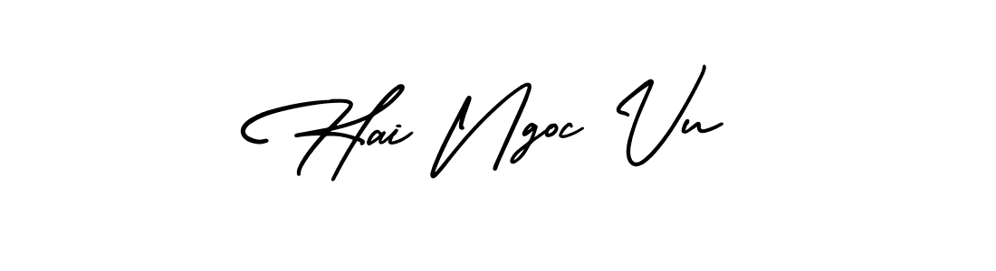 Use a signature maker to create a handwritten signature online. With this signature software, you can design (AmerikaSignatureDemo-Regular) your own signature for name Hai Ngoc Vu. Hai Ngoc Vu signature style 3 images and pictures png