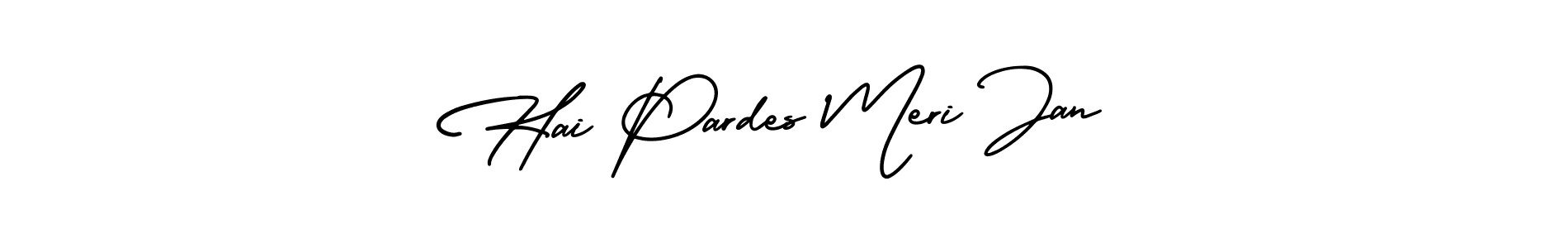 The best way (AmerikaSignatureDemo-Regular) to make a short signature is to pick only two or three words in your name. The name Hai Pardes Meri Jan include a total of six letters. For converting this name. Hai Pardes Meri Jan signature style 3 images and pictures png