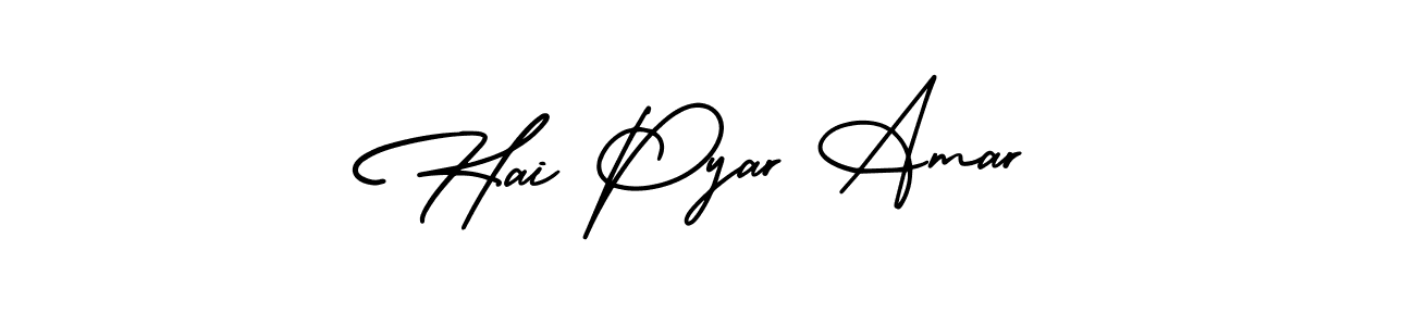 if you are searching for the best signature style for your name Hai Pyar Amar. so please give up your signature search. here we have designed multiple signature styles  using AmerikaSignatureDemo-Regular. Hai Pyar Amar signature style 3 images and pictures png