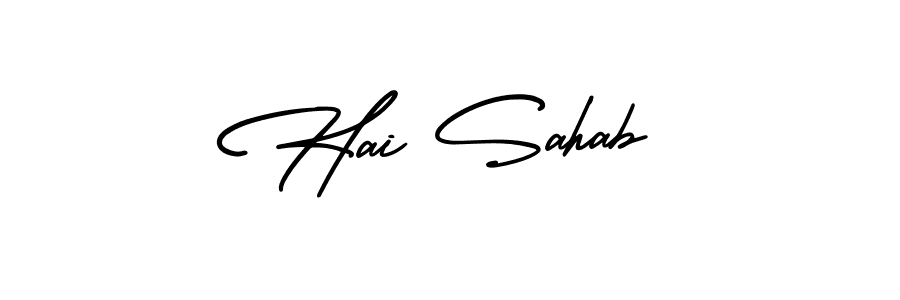 Make a beautiful signature design for name Hai Sahab. With this signature (AmerikaSignatureDemo-Regular) style, you can create a handwritten signature for free. Hai Sahab signature style 3 images and pictures png