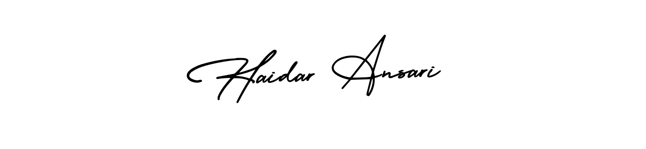 How to make Haidar Ansari name signature. Use AmerikaSignatureDemo-Regular style for creating short signs online. This is the latest handwritten sign. Haidar Ansari signature style 3 images and pictures png