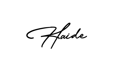 Make a beautiful signature design for name Haide. Use this online signature maker to create a handwritten signature for free. Haide signature style 3 images and pictures png