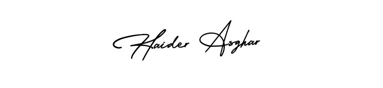 How to make Haider Asghar name signature. Use AmerikaSignatureDemo-Regular style for creating short signs online. This is the latest handwritten sign. Haider Asghar signature style 3 images and pictures png