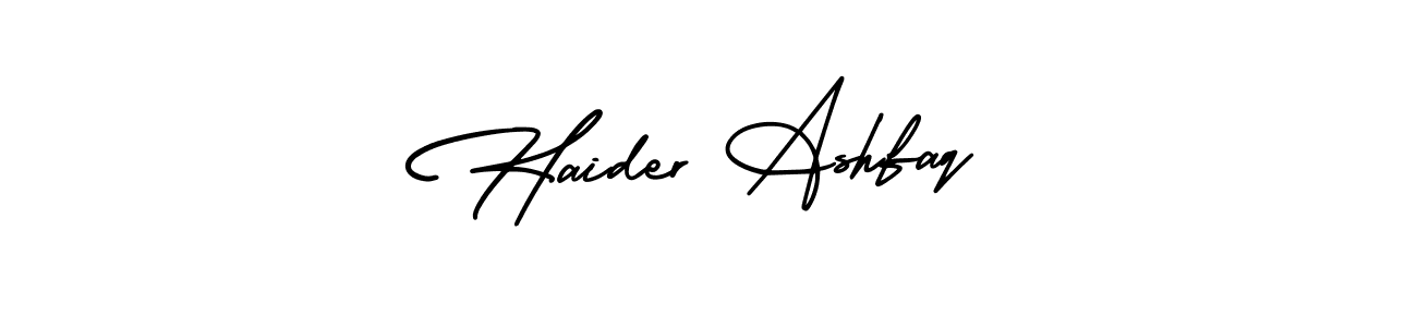 Use a signature maker to create a handwritten signature online. With this signature software, you can design (AmerikaSignatureDemo-Regular) your own signature for name Haider Ashfaq. Haider Ashfaq signature style 3 images and pictures png