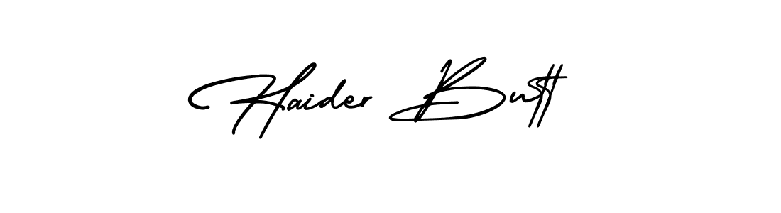 Create a beautiful signature design for name Haider Butt. With this signature (AmerikaSignatureDemo-Regular) fonts, you can make a handwritten signature for free. Haider Butt signature style 3 images and pictures png