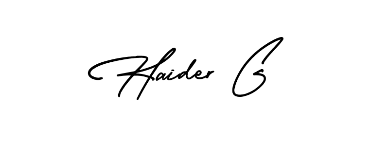 This is the best signature style for the Haider G name. Also you like these signature font (AmerikaSignatureDemo-Regular). Mix name signature. Haider G signature style 3 images and pictures png