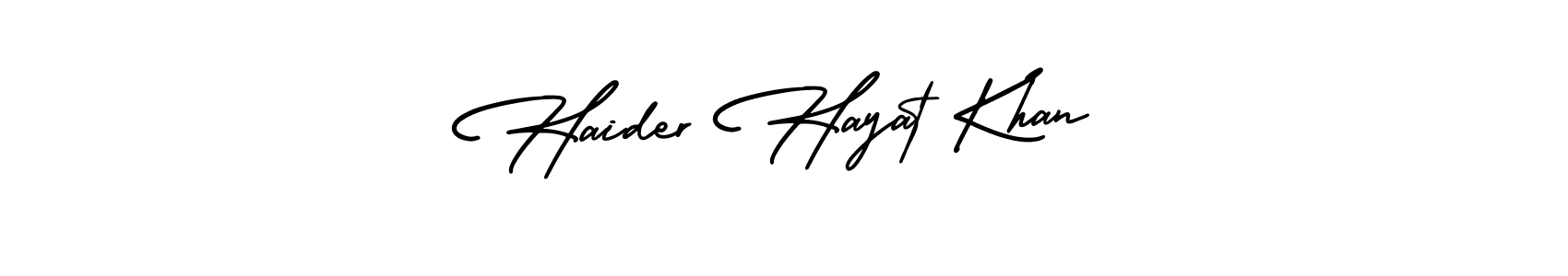 Design your own signature with our free online signature maker. With this signature software, you can create a handwritten (AmerikaSignatureDemo-Regular) signature for name Haider Hayat Khan. Haider Hayat Khan signature style 3 images and pictures png