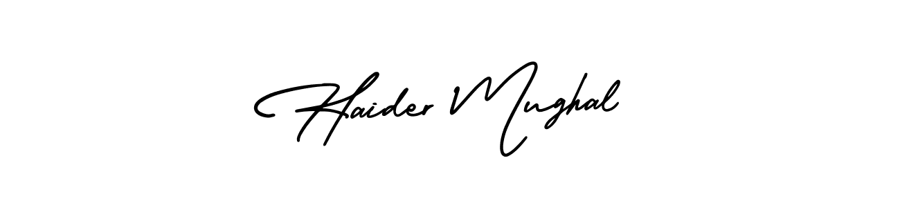 Haider Mughal stylish signature style. Best Handwritten Sign (AmerikaSignatureDemo-Regular) for my name. Handwritten Signature Collection Ideas for my name Haider Mughal. Haider Mughal signature style 3 images and pictures png