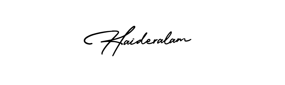 Use a signature maker to create a handwritten signature online. With this signature software, you can design (AmerikaSignatureDemo-Regular) your own signature for name Haideralam. Haideralam signature style 3 images and pictures png