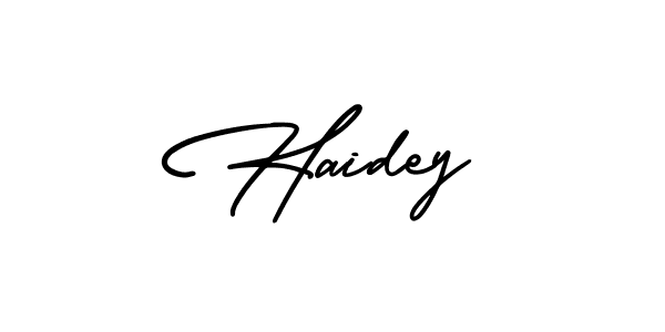 Create a beautiful signature design for name Haidey. With this signature (AmerikaSignatureDemo-Regular) fonts, you can make a handwritten signature for free. Haidey signature style 3 images and pictures png