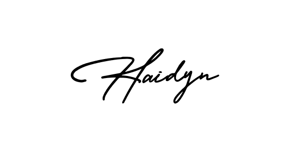 How to make Haidyn name signature. Use AmerikaSignatureDemo-Regular style for creating short signs online. This is the latest handwritten sign. Haidyn signature style 3 images and pictures png