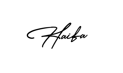 Make a beautiful signature design for name Haifa. With this signature (AmerikaSignatureDemo-Regular) style, you can create a handwritten signature for free. Haifa signature style 3 images and pictures png