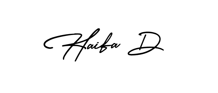 Haifa D stylish signature style. Best Handwritten Sign (AmerikaSignatureDemo-Regular) for my name. Handwritten Signature Collection Ideas for my name Haifa D. Haifa D signature style 3 images and pictures png