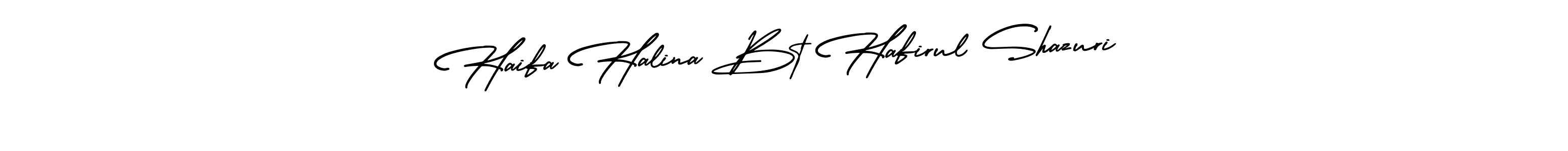 Use a signature maker to create a handwritten signature online. With this signature software, you can design (AmerikaSignatureDemo-Regular) your own signature for name Haifa Halina Bt Hafirul Shazuri. Haifa Halina Bt Hafirul Shazuri signature style 3 images and pictures png