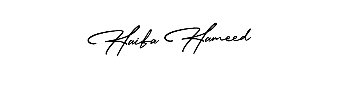 Create a beautiful signature design for name Haifa Hameed. With this signature (AmerikaSignatureDemo-Regular) fonts, you can make a handwritten signature for free. Haifa Hameed signature style 3 images and pictures png