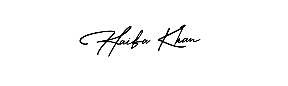 Create a beautiful signature design for name Haifa Khan. With this signature (AmerikaSignatureDemo-Regular) fonts, you can make a handwritten signature for free. Haifa Khan signature style 3 images and pictures png