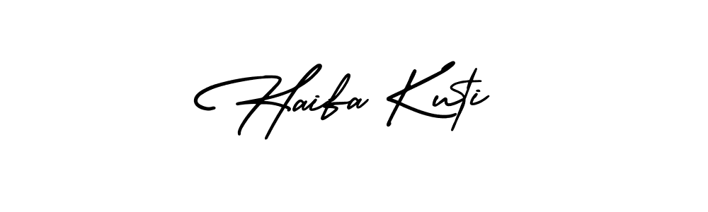 AmerikaSignatureDemo-Regular is a professional signature style that is perfect for those who want to add a touch of class to their signature. It is also a great choice for those who want to make their signature more unique. Get Haifa Kuti name to fancy signature for free. Haifa Kuti signature style 3 images and pictures png