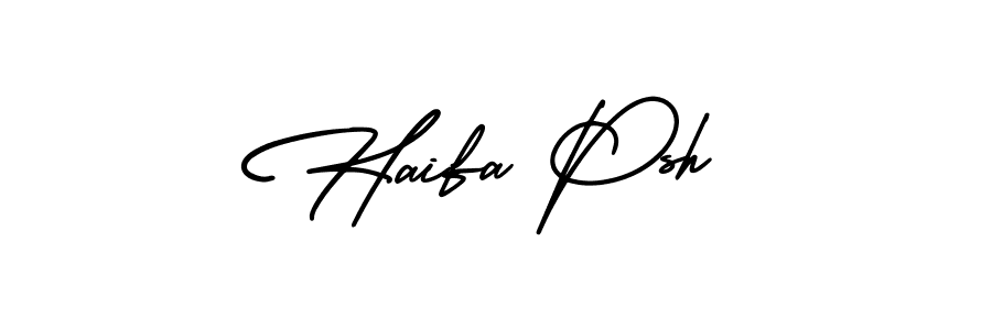 Also we have Haifa Psh name is the best signature style. Create professional handwritten signature collection using AmerikaSignatureDemo-Regular autograph style. Haifa Psh signature style 3 images and pictures png