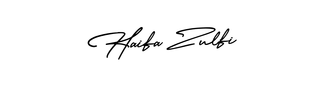 Use a signature maker to create a handwritten signature online. With this signature software, you can design (AmerikaSignatureDemo-Regular) your own signature for name Haifa Zulfi. Haifa Zulfi signature style 3 images and pictures png