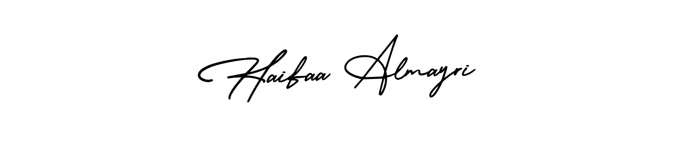 This is the best signature style for the Haifaa Almayri name. Also you like these signature font (AmerikaSignatureDemo-Regular). Mix name signature. Haifaa Almayri signature style 3 images and pictures png