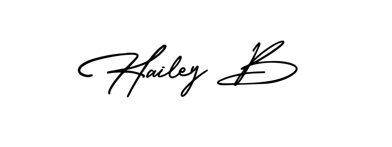 How to make Hailey B name signature. Use AmerikaSignatureDemo-Regular style for creating short signs online. This is the latest handwritten sign. Hailey B signature style 3 images and pictures png