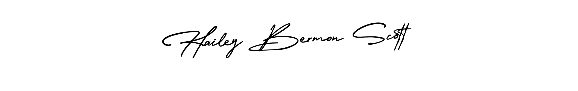 AmerikaSignatureDemo-Regular is a professional signature style that is perfect for those who want to add a touch of class to their signature. It is also a great choice for those who want to make their signature more unique. Get Hailey Bermon Scott name to fancy signature for free. Hailey Bermon Scott signature style 3 images and pictures png