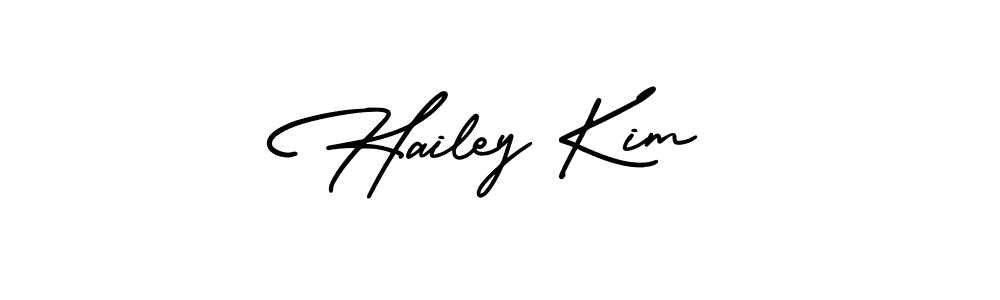 How to make Hailey Kim name signature. Use AmerikaSignatureDemo-Regular style for creating short signs online. This is the latest handwritten sign. Hailey Kim signature style 3 images and pictures png