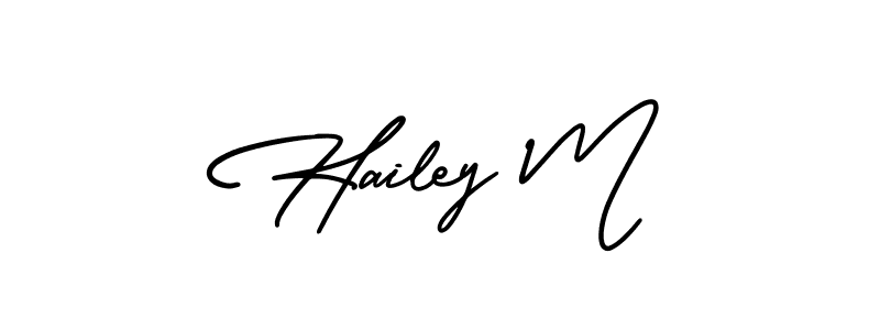 Make a beautiful signature design for name Hailey M. With this signature (AmerikaSignatureDemo-Regular) style, you can create a handwritten signature for free. Hailey M signature style 3 images and pictures png
