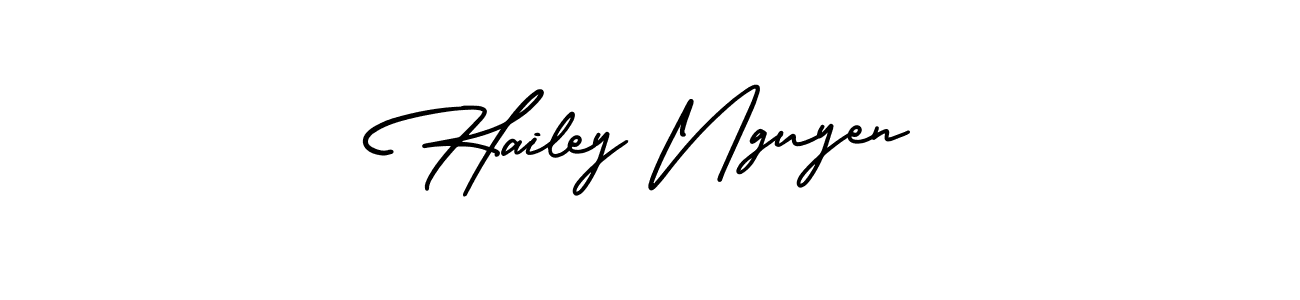 AmerikaSignatureDemo-Regular is a professional signature style that is perfect for those who want to add a touch of class to their signature. It is also a great choice for those who want to make their signature more unique. Get Hailey Nguyen name to fancy signature for free. Hailey Nguyen signature style 3 images and pictures png